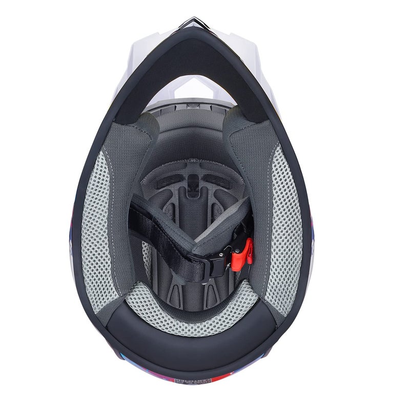 GLX GX623 Youth ATV/Dirt Bike Helmet Combo - Graffiti, X-Large - DOT - Image 4